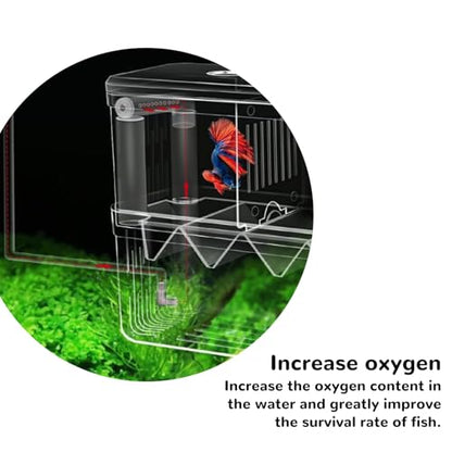 Mipukbay Medium Aquarium Isolation Breeding Box, Acrylic Transparent Aquarium Breeder Box for Fish Fry Hatching, Shrimp Breeding, Betta, Guppy, Killifish, Clownfish, Suitable for 5-40 Gallon Tanks - size: Medium