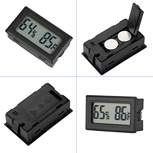 4-Pack Mini Digital Temperature Humidity Meters Gauge Indoor Thermometer Hygrometer LCD Display Fahrenheit (℉) for Reptile Tank,Jars,Guitar Case,Greenhouse, Garden, Cellar, Fridge, Closet