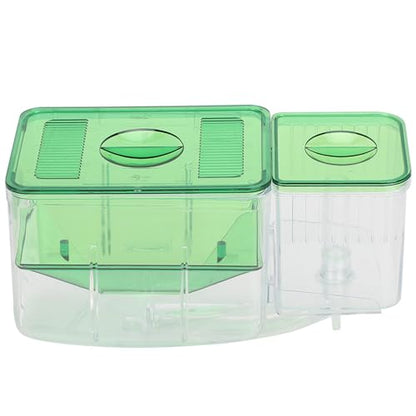 Fish Breeder Box for Aquarium — Double Chamber Hang-On Fry Isolation Box for Betta, Guppy & Livebearers | Feeding Hole | Clear View | Fits Most Fish Tanks