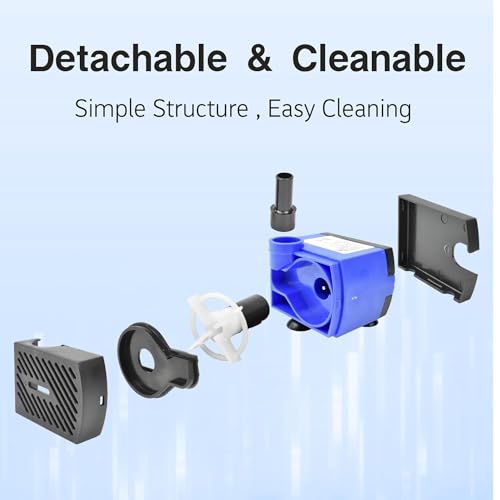 CONQUERALL 92GPH 5W Submersible Pump Mini Adjustable for Fish Tanks, Tabletop Fountains, Hydroponic Systems, Pet Fountains