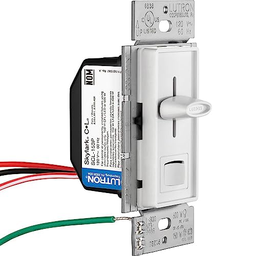 Lutron Skylark LED+ Dimmer Switch for Dimmable LED, Lutron Dimmer Switch For Halogen and Incandescent Bulbs, 150W/Single-Pole or 3-Way, SCL-153P-BL, Black - color: Black