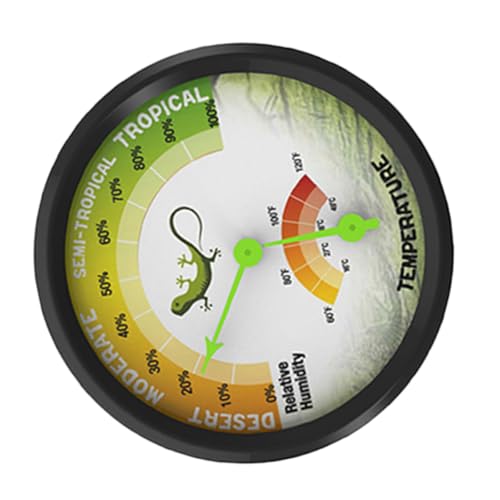 Abaodam Reptile Thermometer and Hygrometer Analog Gauge High-Precision Mini Mechanical Temperature and Humidity Meter for Pet Terrarium and Reptile Tank Use