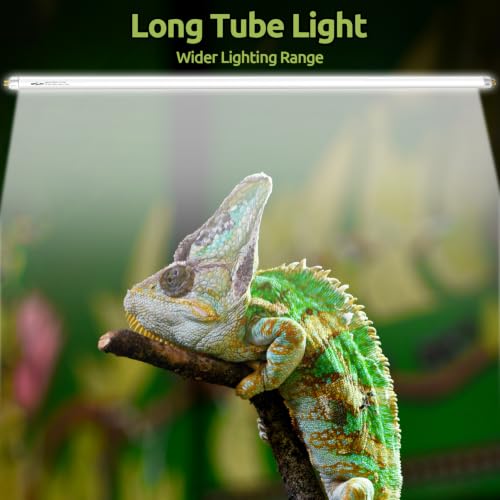 REPTI ZOO 2 Pack 22" T5 5.0 UVB Reptile Light Bulb 24W, UVA UVB Fluorescent Lamp Tube for Turtles, Chameleon, Tortoises, Lizard - color: 5.0 UVB-22" 24W