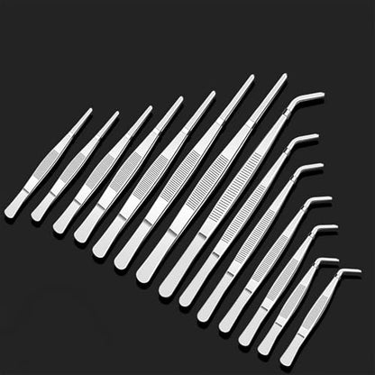 Stainless Steel Reptile Feeding Tongs Tweezers for Aquarium, Terrarium & Crafts Bearded Dragon Snake Tank Accessories, Planted Tank Tools Feeder for Lizards-5.51 Inches Curved - size: 5.51 Inches Curved