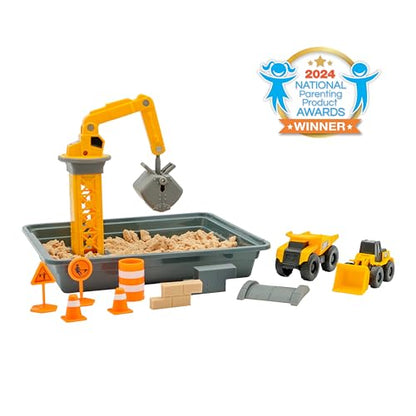 CAT Dig N’ Build Dirt Playset – 12 oz Moldable Dirt Compound, Working Crane, 2 Little Machines Vehicles, Construction Molds & Easy-Cleanup Tray, Sensory STEM Toy for Kids Ages 3 + - style: Dirt