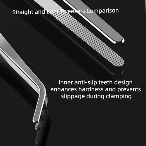 8In SUS304 Bent Tweezers Tongs, Stainless Steel Cooking Tweezers Dishwasher Safe for Grilling, Baking (8In SUS304 Bent Tweezers) - color: 8in Sus304 Bent Tweezers