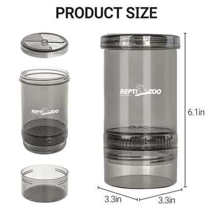 REPTI ZOO Reptile Cricket Calcium Powder Mixer, Cricket Keeper Shaker for Bearded Dragon Gecko Snake Lizards, Dispenser Feeder for Chameleon Reptile & Amphibians