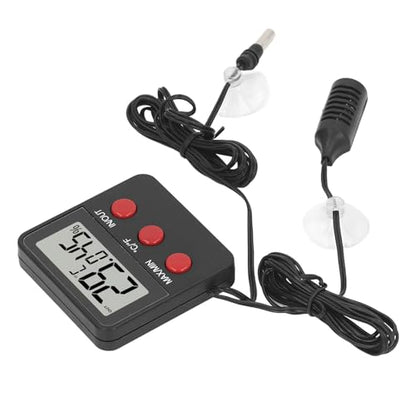 FTVOGUE Digital Hygrometer, Compact Temperature and Humidity Meter, with 2 Probes, Indoor Outdoor Monitoring for Reptiles and Incubators
