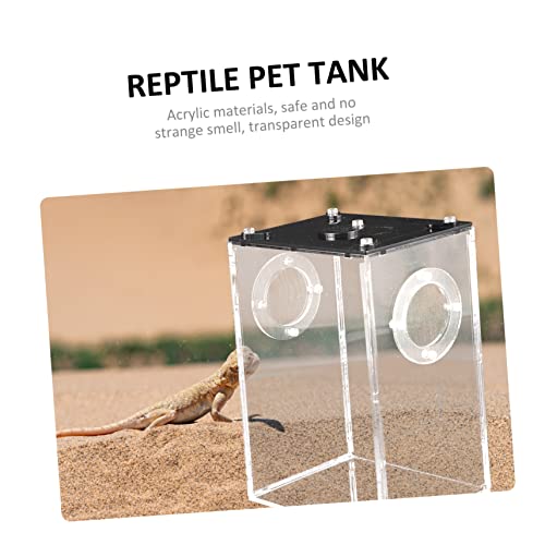 Transparent Acrylic Reptile Box with Ventilation Pet Tank for Lizards Snakes Turtles and Small Animals Escape Resistant Habitat for Home Breeding and Observation