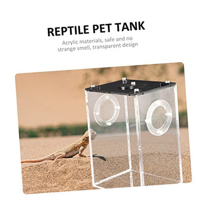 Transparent Acrylic Reptile Box with Ventilation Pet Tank for Lizards Snakes Turtles and Small Animals Escape Resistant Habitat for Home Breeding and Observation
