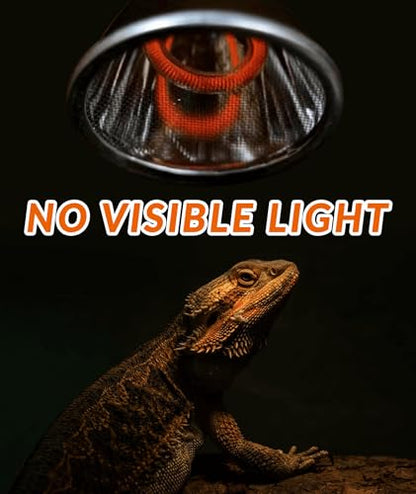 100W Deep Heat Infrared Projector Lamp for Reptiles, Emits both Infrared A & B Wavelengths, Reptiles Basking Light Heat Lamp Bulbs with Reflector for Bearded Dragons, Turtles, Snakes, Lizards, etc.