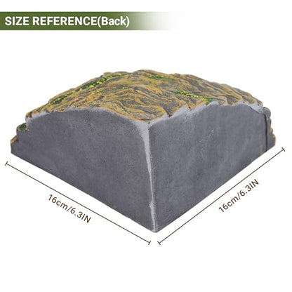 Reptile Hideout Cave with Textured Top for Natural Shedding Aid | Non-toxic resin habitat decor, fits terrariums to reduce pet stress. Sized 6.3x6.3x4.06 in for geckos & spiders.
