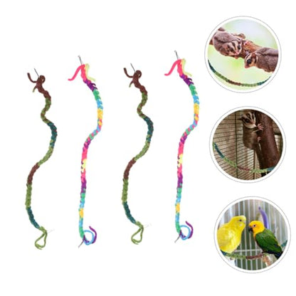4pcs Crab Climbing Rope Toy Natural Decorative Reptile Vines for Terrarium Accessories Engaging Habitat Decor for Crabs Frogs and Lizards