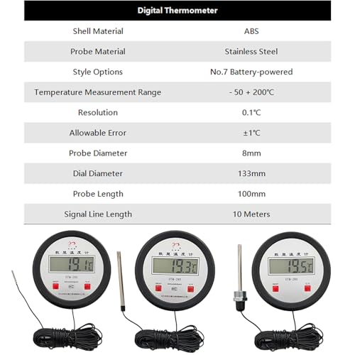 Accurate Industrial Digital Thermometers with Long Probe for Accurate Temperature Measurement in Hard to Reach Areas