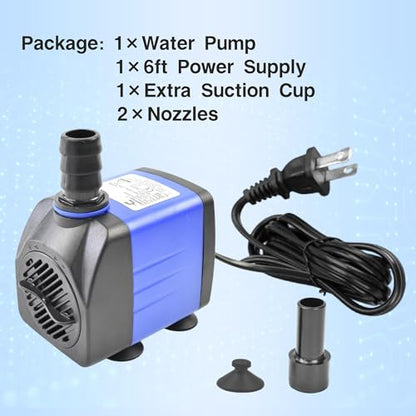 CONQUERALL Small Submersible Water Pump 118GPH 8W Smart for Garden Fountain Irrigation Circulation - color: 118gph-8w, size: 1PC