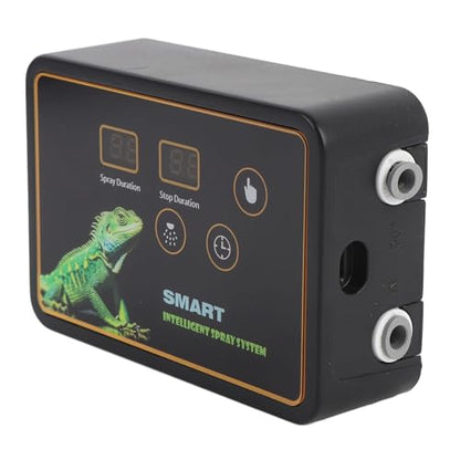 Automatic Reptile Misting System Rainforest Tank Timer 360° Adjustable Nozzles, Touch Buttons for Reptiles, Chameleons, Frogs Smart Mister with Timer, Dual Pumps, Paludarium (US