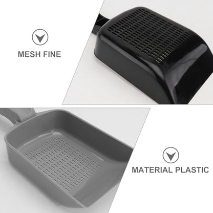 KALLORY 2pcs Reptile Sand Sifter Shovels Plastic Mesh, Litter Cleaner Corner Scoop for Terrarium Substrate, Suitable for Desert Lizards and Reptile Excrement Removal