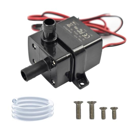 CONQUERALL Mini Submersible Pump with 3.3ft Tubing DC 12V 63GPH 9.8ft 5W Submersible Pump for Tabletop Fountains - color: 12v 5w 240l/H 3m Head Dual Wire