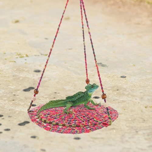 KALLORY Bearded Dragon Bed and Reptile Hammock Swing, Washable Cotton Small Animal Lounger with Clip, Hanging Basking Bed Suitable for Lizards, Geckos, Chameleons, Hamsters in Cage Habitat