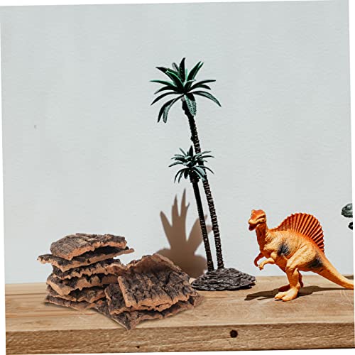 Mipcase 10pcs Cork Bark for Terrarium Reptile Tank Decor Turtle Platform Natural Reptile Tree Bark Set