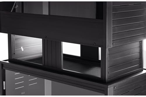New Age Pet ECOFLEX Two Large Reptile Enclosures with Matching Stacker Combo Set in Black
