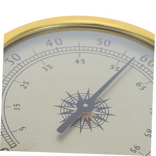 Analog Round Hygrometer 72mm Gold Mechanical Humidity Meter 2% rh Resolution No Battery Needed for Reptile Terrarium Guitar Case Indoor Humidity Monitoring