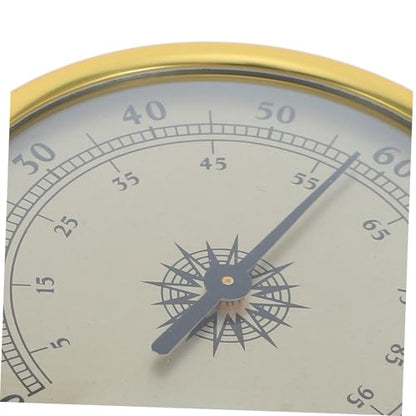 Analog Round Hygrometer 72mm Gold Mechanical Humidity Meter 2% rh Resolution No Battery Needed for Reptile Terrarium Guitar Case Indoor Humidity Monitoring