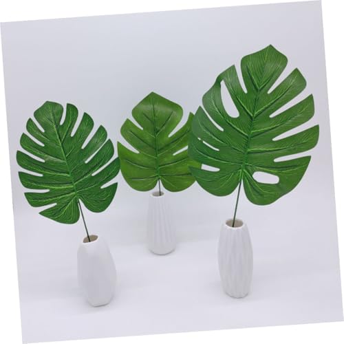 12pcs Artificial Monstera Leaves Fake Tropical Greenery Decorative Faux Foliage with Stems for Indoor Outdoor Home and Party Wall Decoration
