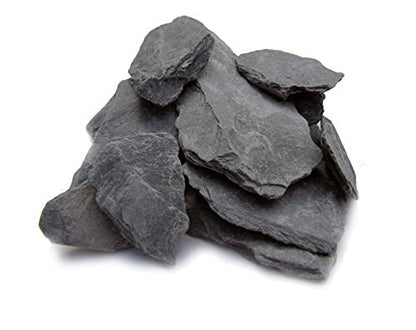 Natural Slate Stone 1 to 3 Inches - USA Sourced and Packaged for Aquascaping Aquariums, Terrariums, Paludariums, Reptile Enclosures, Wargaming, Models, Mosaic Art, Miniature Fairy Gardens (2lbs Grey) - style: 2lbs