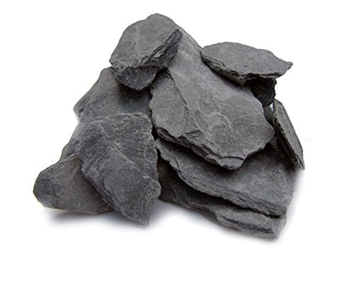 Natural Slate Stone 1 to 3 Inches - USA Sourced and Packaged for Aquascaping Aquariums, Terrariums, Paludariums, Reptile Enclosures, Wargaming, Models, Mosaic Art, Miniature Fairy Gardens (2lbs Grey) - style: 2lbs