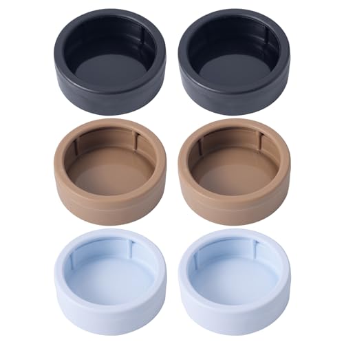 COMSUN 3 Pack Anti-Escape Reptile Food Dish Bowls, Plastic Worm Water Dish, Mealworm Feeder Cups for Small Gecko, Lizards, Bearded Dragon, Chameleon 2.83" W x 2.83" D x 0.98" H, 3 Colors