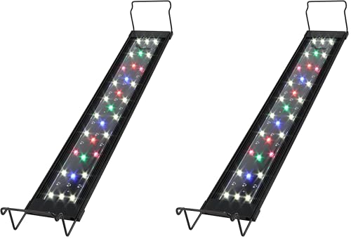 WaterRebirth Aquarium Lights Fish Tank Light 10 20 30 55 Gallon Planted Aquarium LED Light with Switch (18-24") (Pack of 2) - size: 18-24" (Pack of 2)