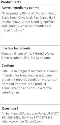 AMBER NATURALZ Reptaid Herbal Supplement for Small Reptiles | Herbal Pet Supplement for Immune Support | for Reptiles Under 250g | 1 Fluid Ounce Glass Bottle | Manufactured in the USA - size: 1 oz