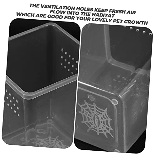 VANZACK 3pcs Reptile Habitat Enclosure for Tarantulas Snails Spiders and Ventilated Feeding Boxes for Small Pets for Breeding and Display