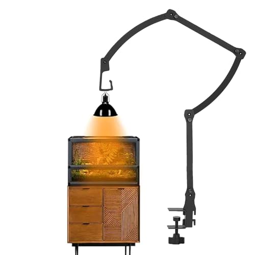 Collapsible Lantern Stand for Camping Heat lamp Holder Portable lamp Holder Camping lamp Accessories Camping Equipment Camping Essentials Reptile Heat lamp Holder (360°Swing arm)