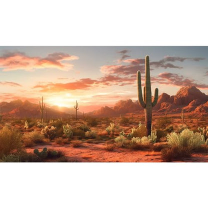 Desert Reptile Habitat Backdrop Sunset Desert Landscape Saguaro Cactus Gobi Plants Terrarium Background Sunset Sky Rugged Terrain Desert Colors Jungle Landscape Tank Backdrop Vinyl 36x18in - color: Desert Khaki, size: 36(W)x18(H)inches/ 90(W)*45cm(H)