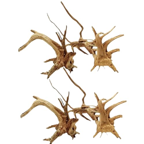 2Pcs Aquarium Driftwood Branches Natural Wood Reptiles Trunk Wood Fish Tank Decoration Plant Stump Ornament Landscaping, Fish Tank Decoration, 8-10cm