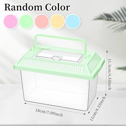 12 PCS 7"×4.3"x4.3" Large Plastic Reptile Terrariums Carrier Cage Snake Breeding Box Hatching Container Clear Fish Tank with Ventilated Lid for Spider, Tarantula, Hermit Crab, Lizard, Turtle