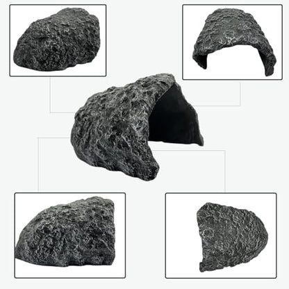 Large Reptile Habitat Hide Resin Snake Hides for Ball Pythons Reptile Hideout and Caves Bearded Dragon Hiding Simulation Rock Terrariums Hideout for Habitat Lizard Leopard Gecko Scorpions Frogs