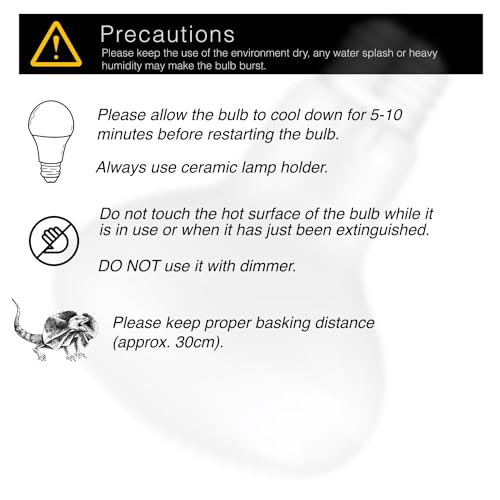 Reptile Heat Bulb Lamp, 2-Pack 75W Daylight Basking Spot, Bearded Dragon/Turtle/Lzard/Gecko Light Bulb, UVA Heat Lamp, Basking Light for Reptiles - size: 75W