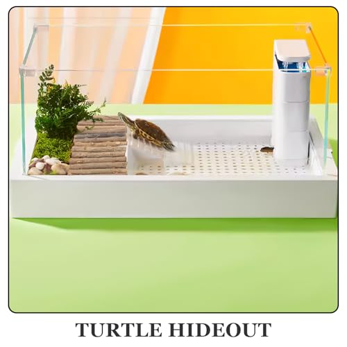 BESPORTBLE Wooden Turtle Hideout with Basking Platform Reptile Habitat Stick for Pets Gecko Bearded Dragon Lizard Resting and Crawling Shelter Indoor Outdoor Use