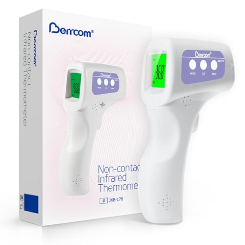 Berrcom Non-Contact Infrared Forehead Thermometer, 3-in-1 Digital Fever Check Temperature Gun for Baby Infant Kids Adults, Fast Accurate - Purple - color: purple