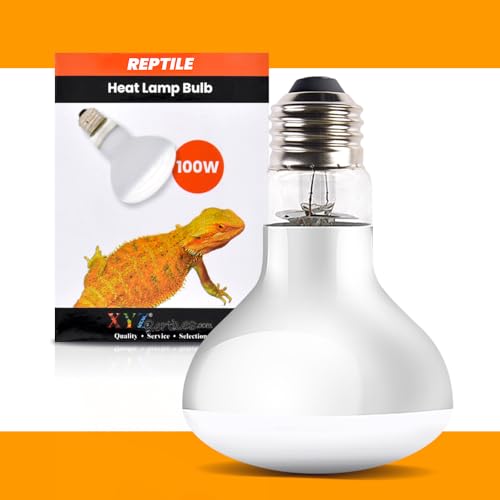 XYZReptiles Reptile Heat Lamp – 100W Heat Lamp Bulb for Reptiles, Reptile Basking Heat Lamp Bulbs, UVA Daylight Basking Light for Reptiles, Bearded Dragon, Tortoise, Lizard