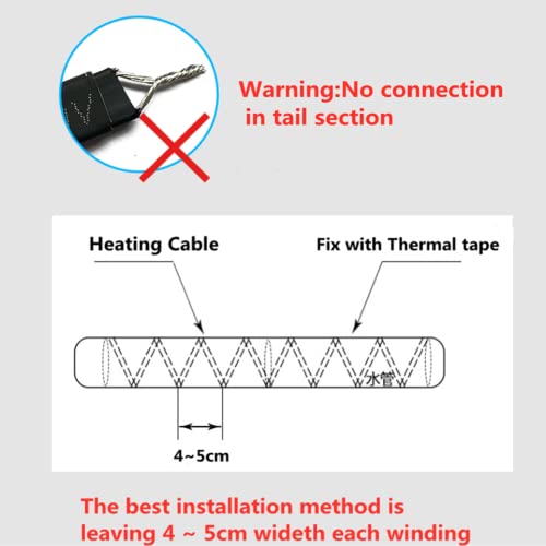 DC 12V~14V Heat Cable Car Truck Use Water Pipe Heater For RV Anti-Freeze Self-regulating Pipe Heat Cable (16ft) - style: 16ft