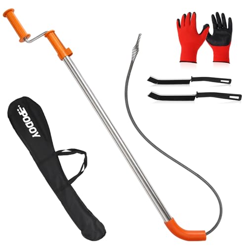 Toilet Auger 3FT - 59787 Model K-3 Toilet Snake Drain Clog Remover Tool for Unclogging, Closet Auger 3 FEET for Use Manually, No Plumber Needed for Heavy Toilet Blockages - color: Orange (3FT)