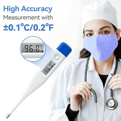 Berrcom Digital Thermometer for Adults, Kids, and Babies, Oral Rectal Underarm Medical Thermometer with Fever Alarm and C/F Switchable - size: DT-007