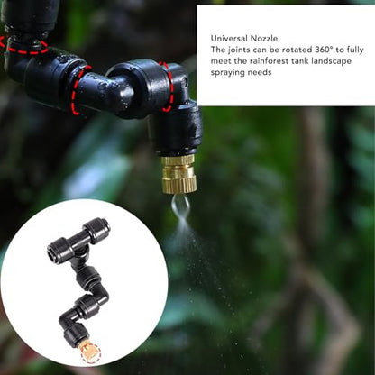 Double Pump Reptile Humidifier Misting System with Color Screen Adjustable Nozzle Automatic Spraying Reptile Mister for Aquarium