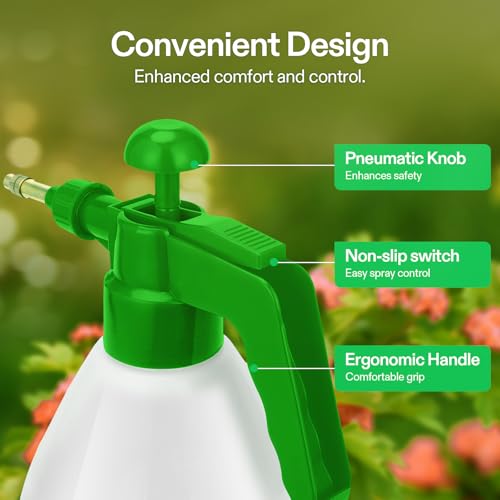 VIVOSUN 27oz Pump Sprayer, Handheld Garden Water Sprayer Bottle with Adjustable Brass Nozzle, for Spraying Plants, Flowers, Weeds and Cleaning, Green - color: Green, size: 27oz