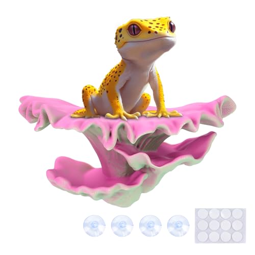 Westant Mushroom Decor for Reptile Tank, Fish Tank, Pet-Safe Bearded Dragon Tank Accessories, Realistic Terrarium Plants for Leopard Geckos, Crested Geckos, Tree Frogs, Snakes (Ember, Shelf Cap) - color: Ember, size: Shelf Cap