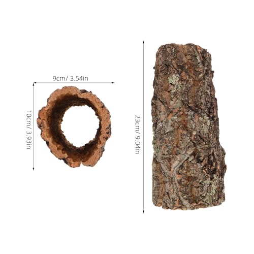 UPKOCH Natural Reptile Hide Cork Bark Tube, Climbing Accessories for Bearded Dragon Gecko Tanks, Terrarium Habitat Hides for Snake, Turtle Amphibian Enclosures 9x4x3. 5 Inch